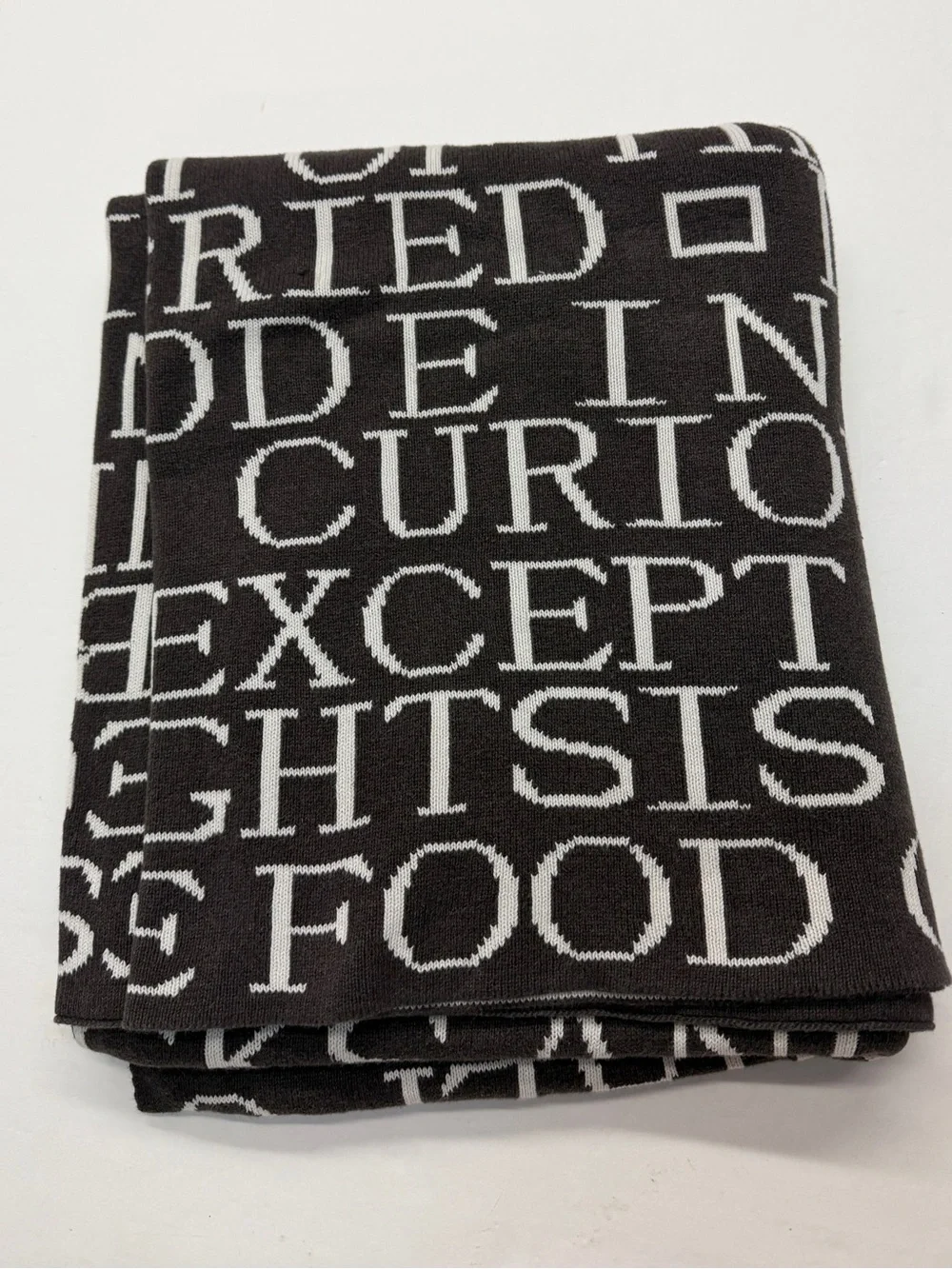 Barnes & Noble Punctuate Brown White Typographic Quote Throw Blanket Books